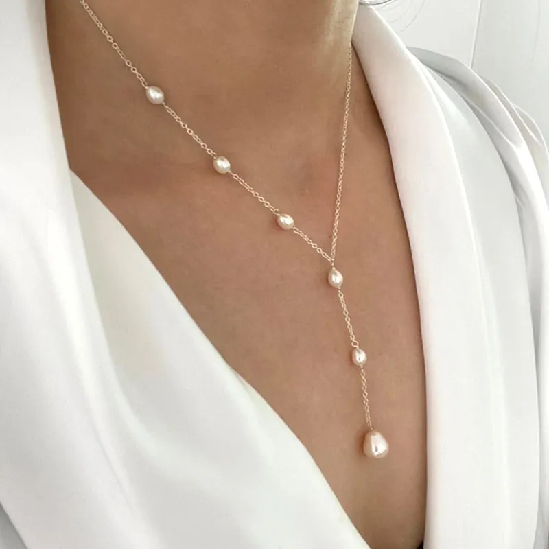 Abby™ - Necklace with Pendants and Vintage Pearls