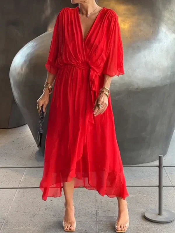 Monica™ | Women’s V-Neck Chiffon Dress