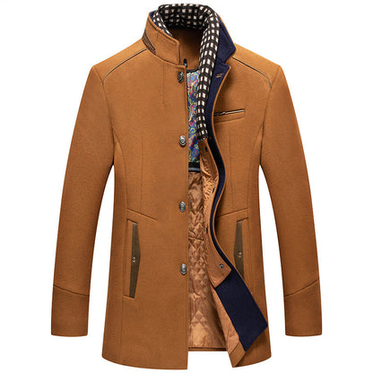 Emilio | Men's Winter Wool Blend Coat with Removable Scarf