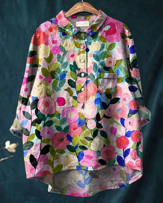 Lila | Modern Floral Printed Shirt