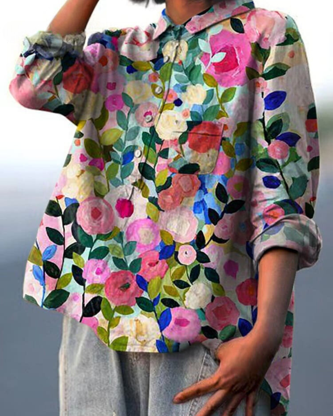 Lila | Modern Floral Printed Shirt