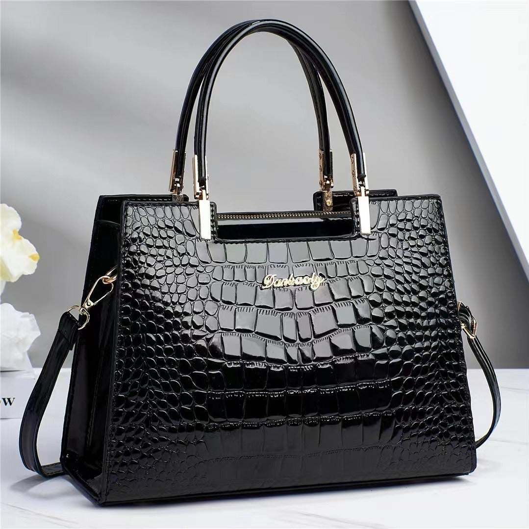 Harper - Shiny leather pattern handbag