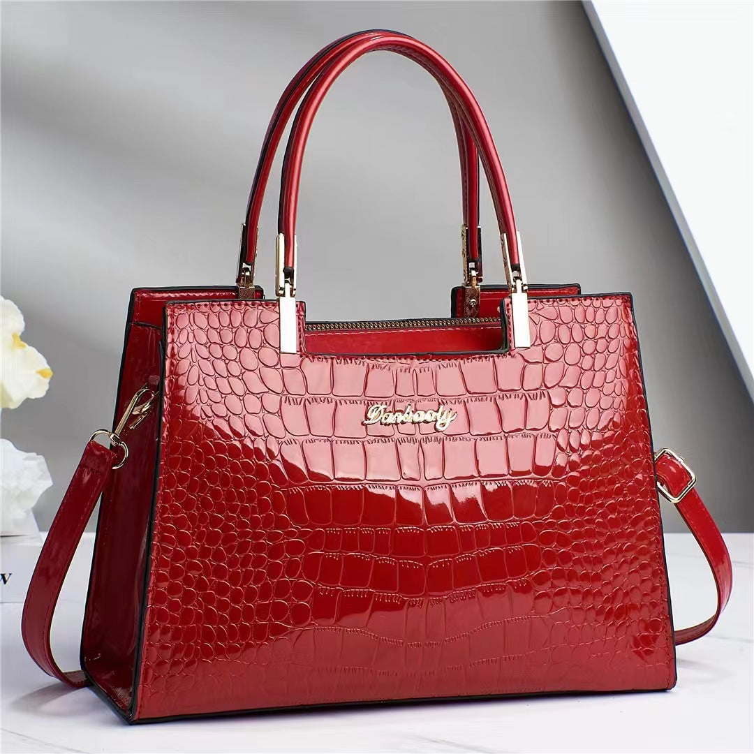 Harper - Shiny leather pattern handbag