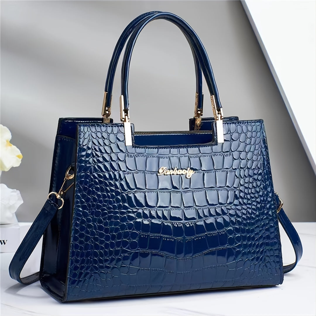 Harper - Shiny leather pattern handbag