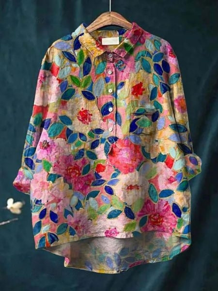 Lila | Modern Floral Printed Shirt