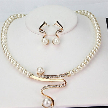 Venus Pearl Necklace + Earrings