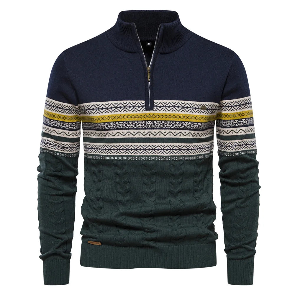 Jasper | Fair Isle Sweater with Half-Zip