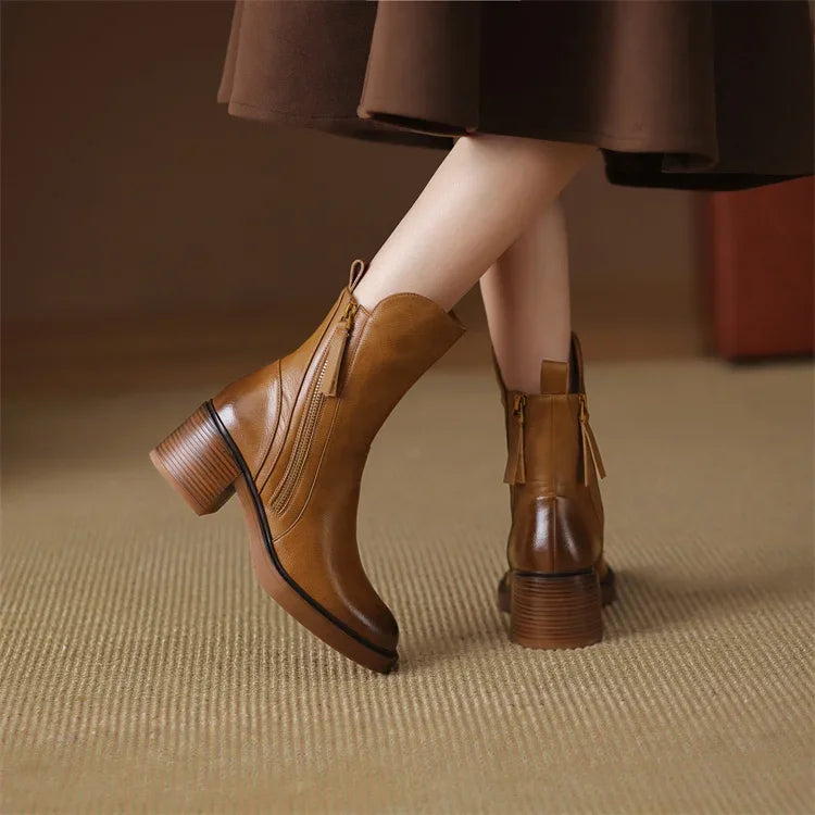 Grazia™ - Leather Ankle Boots