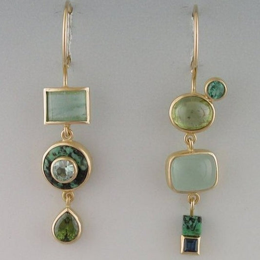 Mia - Vintage Green Earrings