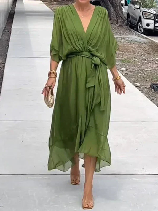Monica™ | Women’s V-Neck Chiffon Dress