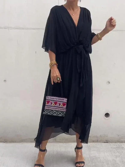 Monica™ | Women’s V-Neck Chiffon Dress