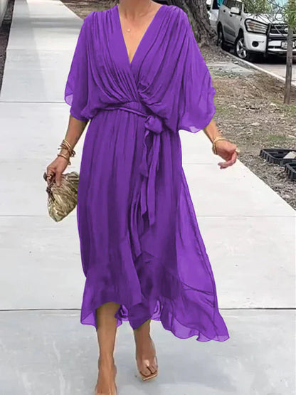 Monica™ | Women’s V-Neck Chiffon Dress