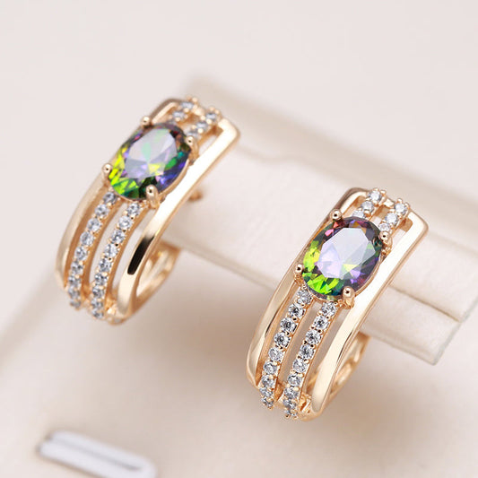 Carol - 18-carat gold-plated sapphire earrings