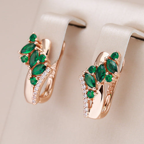 Keith - Emerald Earrings in 18-carat pink gold